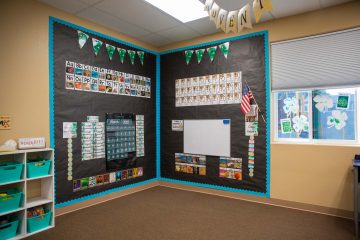 Carpet time area of a classroom at Brighten Academy Preschool