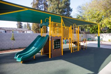 Playground at Brighten Academy Preschool Fresno Street location